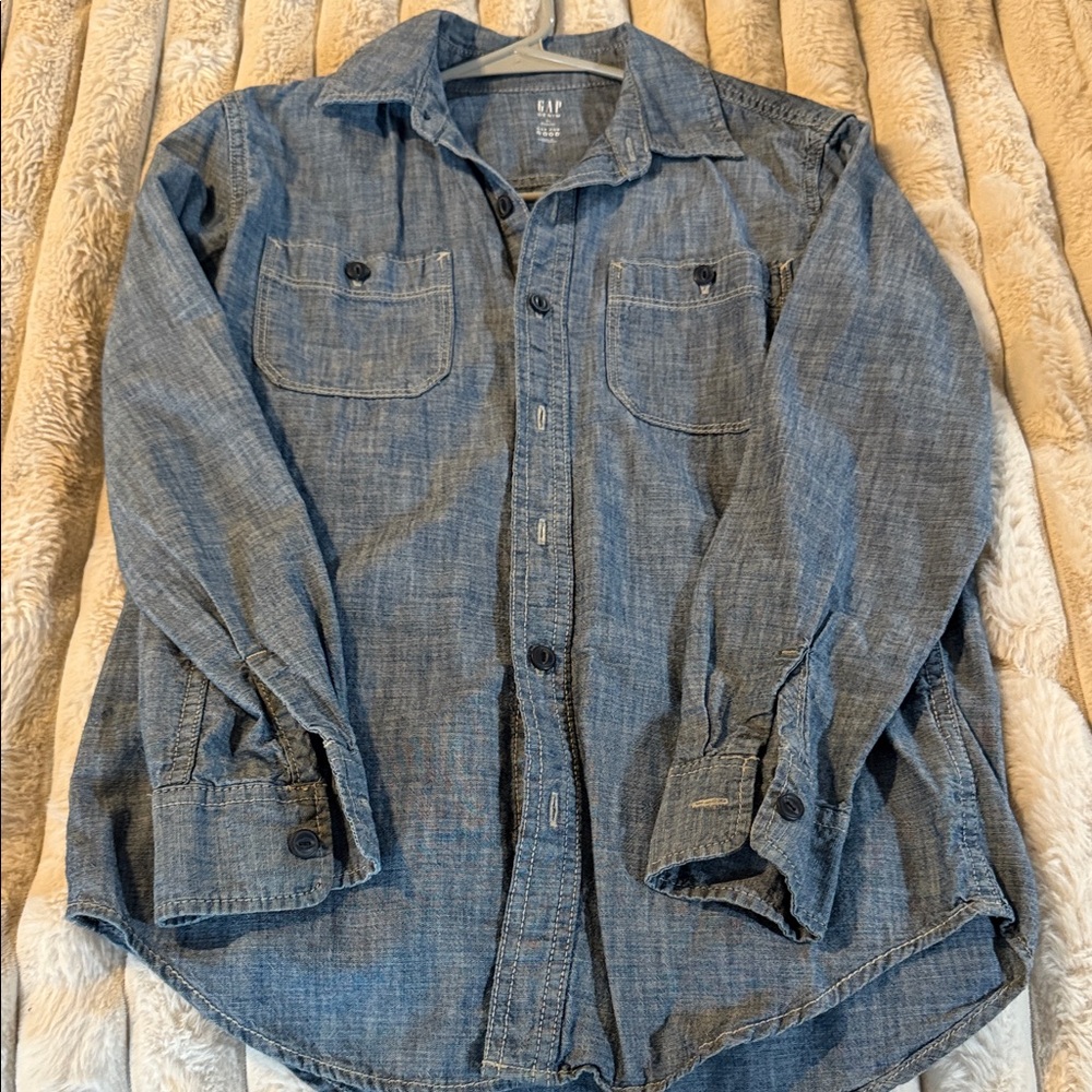 GAP Washed Blue Denim Shirt. Boys  XL Regular